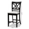 Baxton Studio Chandler Grey Upholstered and Espresso Wood 2-Piece Pub Chair Set 166-10761 - alternate 6